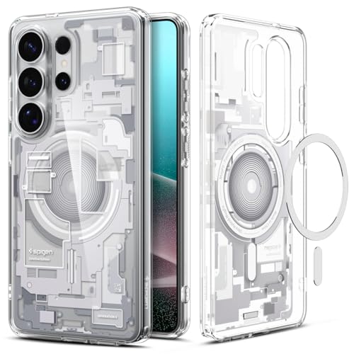 Spigen 創業19年の技術力 Galaxy S26 Ultra ケース MagSafe対応 米軍MIL規格 ストラップホール 耐衝撃 ウルトラ ハイブリッド マグフィット (ゼロ ワン ホワイト) ACS10962