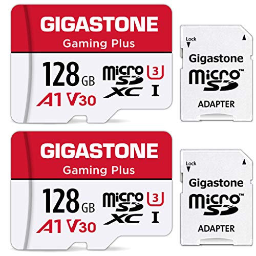 Gigastone マイクロsdカード 128GB 2個セット, MicroSD 128GB 2-Pack, 2 SDアダプタ付 2 ミニ収納ケース付, 4K UHD動画 100MB/S 高速 MicroSDXC, UHS-I A1 V30 U1 C1