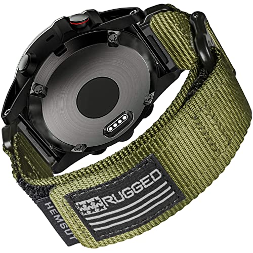 Hemsut ガーミン ベルト ガーミンウォッチ ナイロンスポーツバンド F・・nix/Forerunner/Vivoactive/Approach/MARQ/Quatix/D2/Instinct/Enduroシリーズ用 アップグレードされたコネクタ ガ