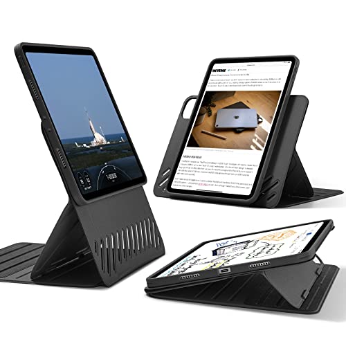 ESR iPad Pro 11in 入れもの (第4/3/2/1時人) 2022/2021/2020/2018相応う 牢固たるな防御すること 取りはらい能力のあるな磁石覆いかぶせる 自然調整能力のあるな縦/横向き照明ランプ 昇降機引き上げる画面 9 つの照明ランプ角度 Shift続きもの ブ