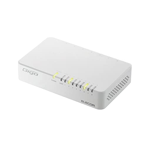 エレコム スイッチングこしき ギガビット相応う 8界面 可塑性物質 磁石付 ワット数外付真似形 白いこと EHC-G08PA2-JW ネットワーク機器-有線LAN