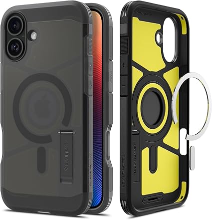 Spigen iPhone 16 ケース MagSafe対応 耐衝撃 マット 2重構造 米軍MIL規格 タフ アーマー AI マグフィット ACS08515 (フロスト ブラック)
