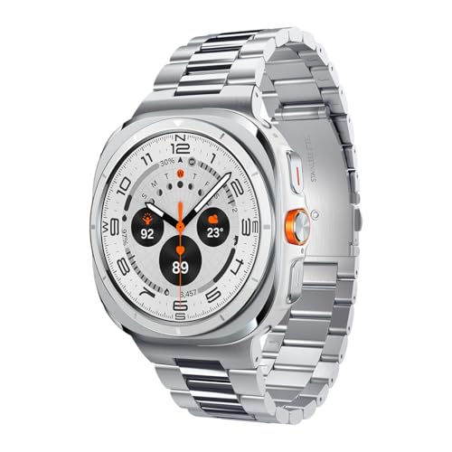 Spigen Galaxy Watch Ultra バンド メタル ストラップ 調節可能 ステンレス製 Galaxy Watch Ultra 47mm 交換ベルト モダン フィット 316L (シルバー)
