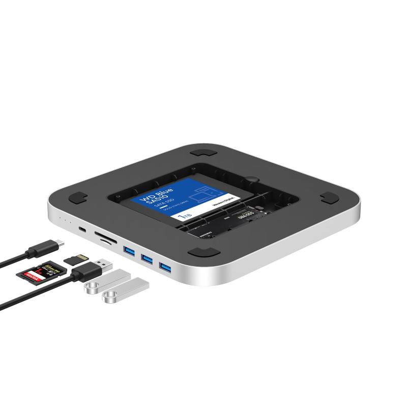 USB ハブ 、D エンクロージャ付き、M.2 NVMe PIe D 2.5インチ SATA HDD、2018/2020 Mac Mini M1用タイプ 10Gbps|あじゅり