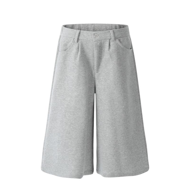 ショートパンツ メンズ ゆったり ルーズ ワイドシルエット 5分丈 スウェット イージーパンツ ドローストリング ウエストゴム ストリート アメカジ スポーツ カジュアル 普段使い 綿混 夏