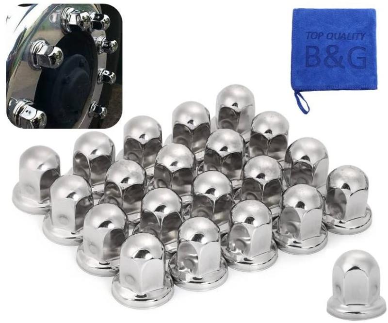 【光沢が美しいナットキャップ】 ナット キャップ カバー ISO 33mm 高さ51mm 20個 +1個 21個セット ミドル ステンレス 丸型 大型10穴用 デコトラ 汎用