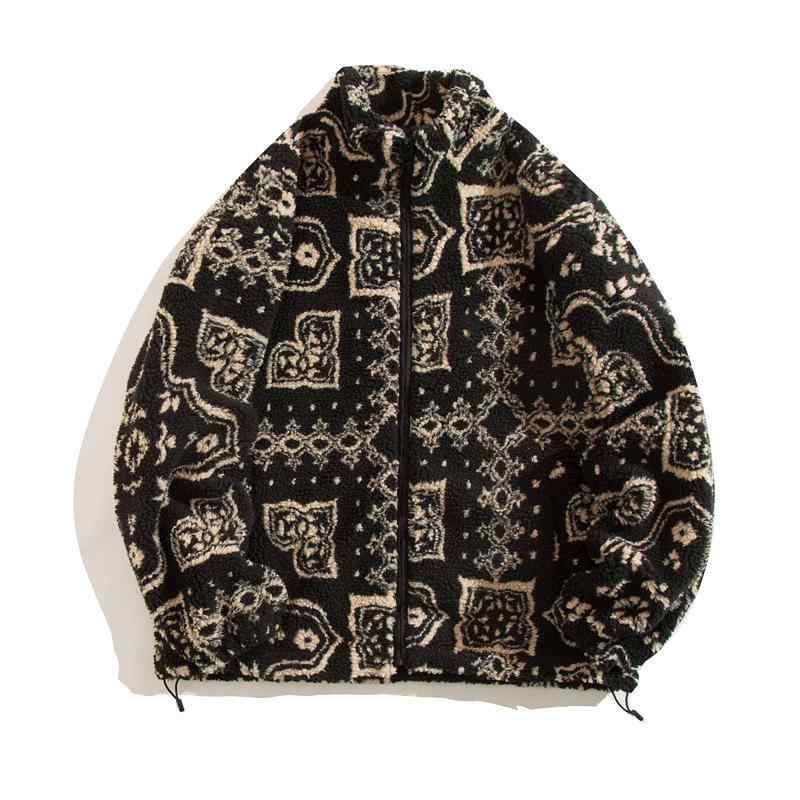 ジャケット 男性用 冬 ボア シープボア 裏起毛 厚手 暖かい 防寒 ジップアップ ルーズシルエット スタンドカラー カジュアル トレンド シティスタイル 普段使い アウター