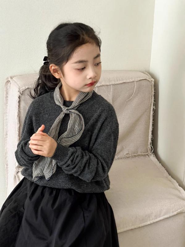 ニット セーター 女の子 キッズ ジュニア 秋冬 ウール混 アクリル ラウンドネック プルオーバー 長袖 おしゃれ カジュアル 韓国風 暖かい 普段使い 通学