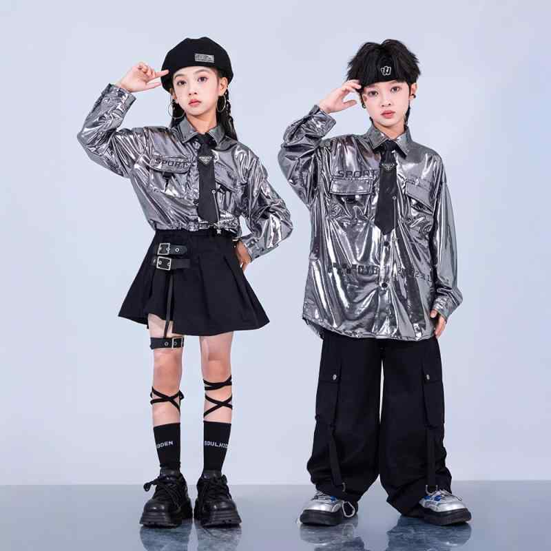 ダンス衣装 キッズ 男の子 女の子 ジャズダンス ヒップホップ ストリートダンス 合唱 発表会 ステージ イベント スパンコール キラキラ クール ドラムパフォーマー向け