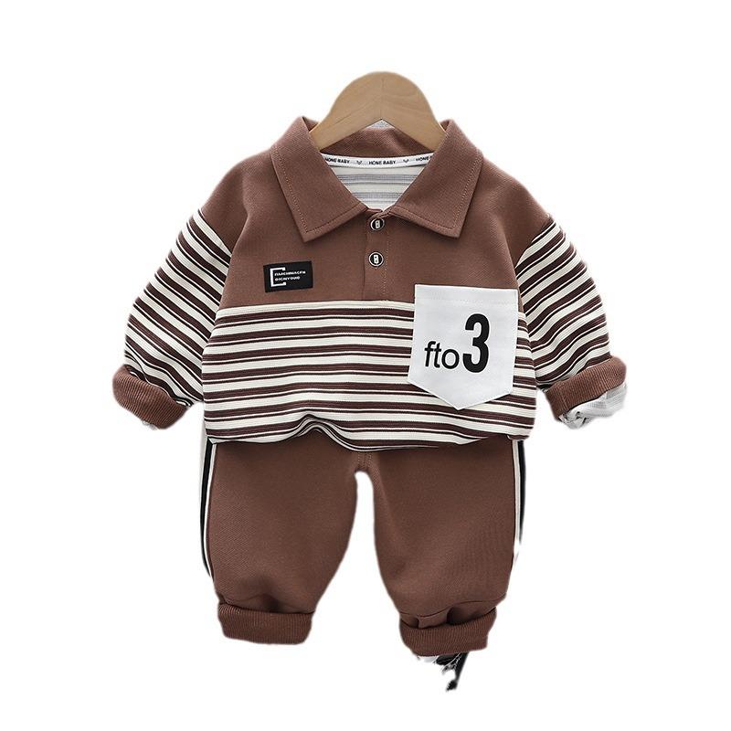 トレーナー セットアップ キッズ 男の子 男児 ベビー 幼児服 1歳 2歳 3歳 4歳 5歳 長袖 ポロ襟 2点セット 長ズボン 韓国風 綿 コットン カジュアル 普段着 柔らか素材 春秋 おしゃれ かわいい
