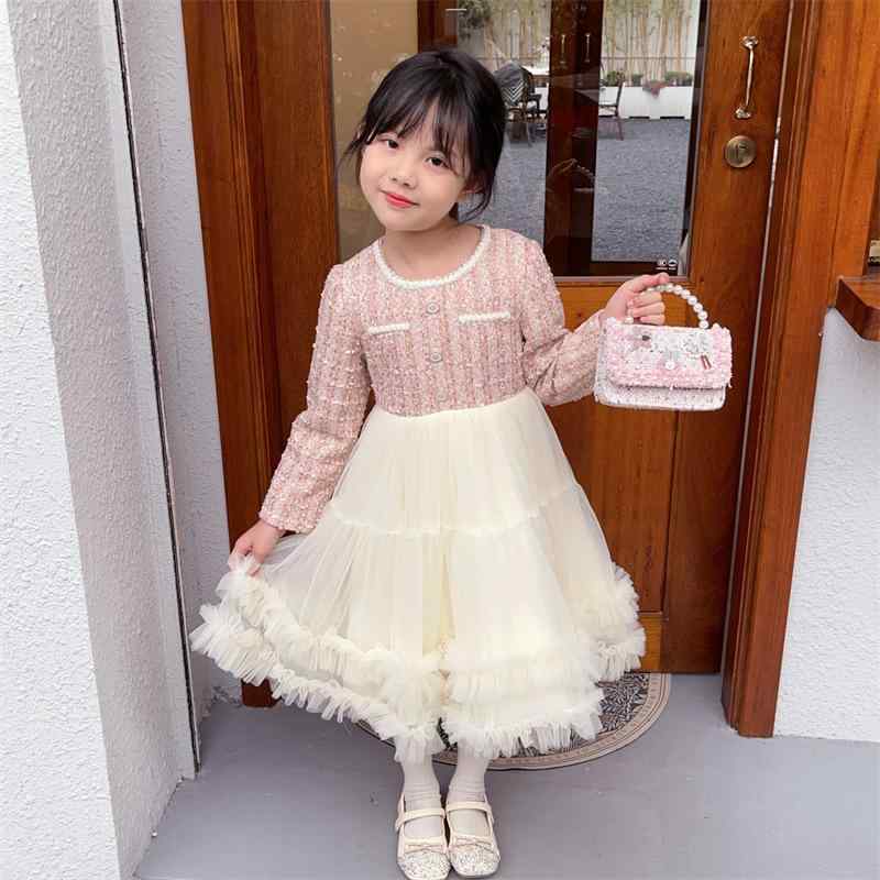 ワンピース 女の子 キッズ 子供 チュチュスカート プリンセスドレス 発表会 フォーマルドレス イベント パーティー 結婚式 長袖 秋冬 かわいい 裏起毛 ポリエステル ティアードスカート ピンク レッド ブラック アプリコット