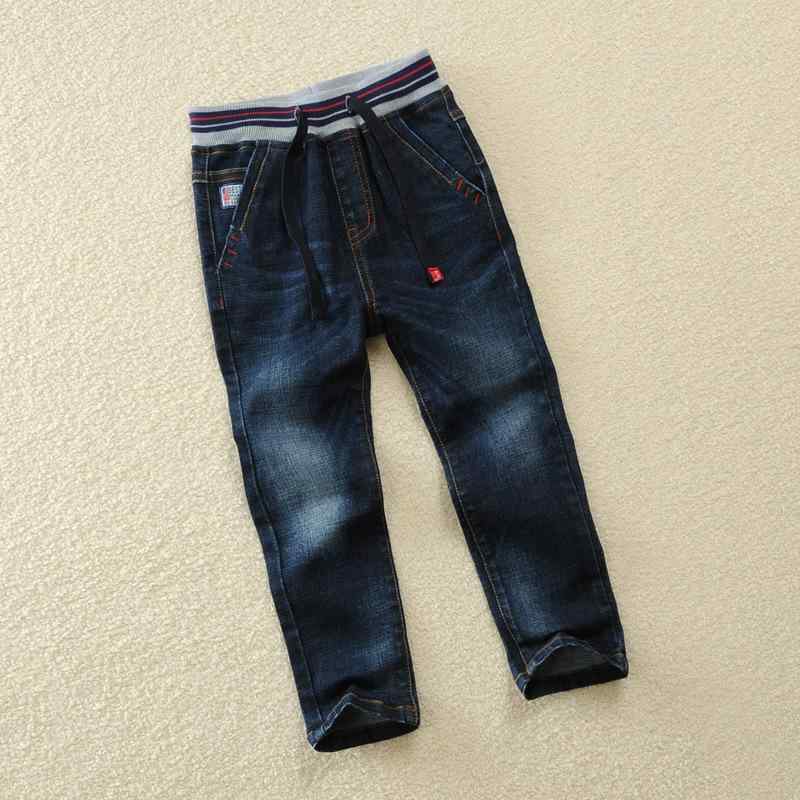 デニムパンツ 男の子 キッズ ジュニア 綿100% ストレッチ ゴムウエスト ロングパンツ 無地 ミドルウエスト カジュアル 春秋