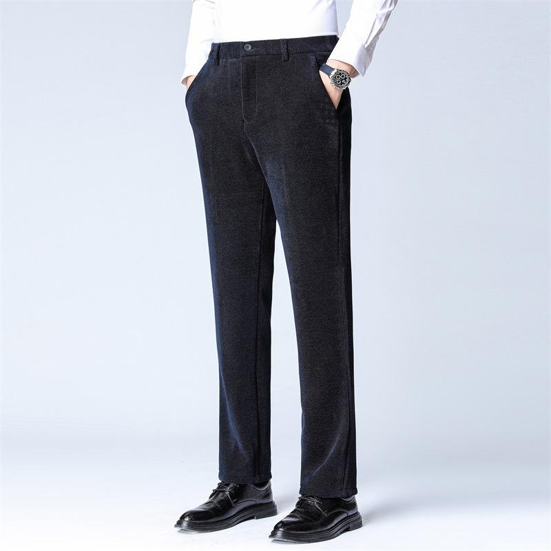 パンツ メンズ 男性用 ビジネス カジュアル ストレート コーデュロイ 裏起毛 厚手 保温 防寒 秋冬 ミドルエイジ|あじゅり