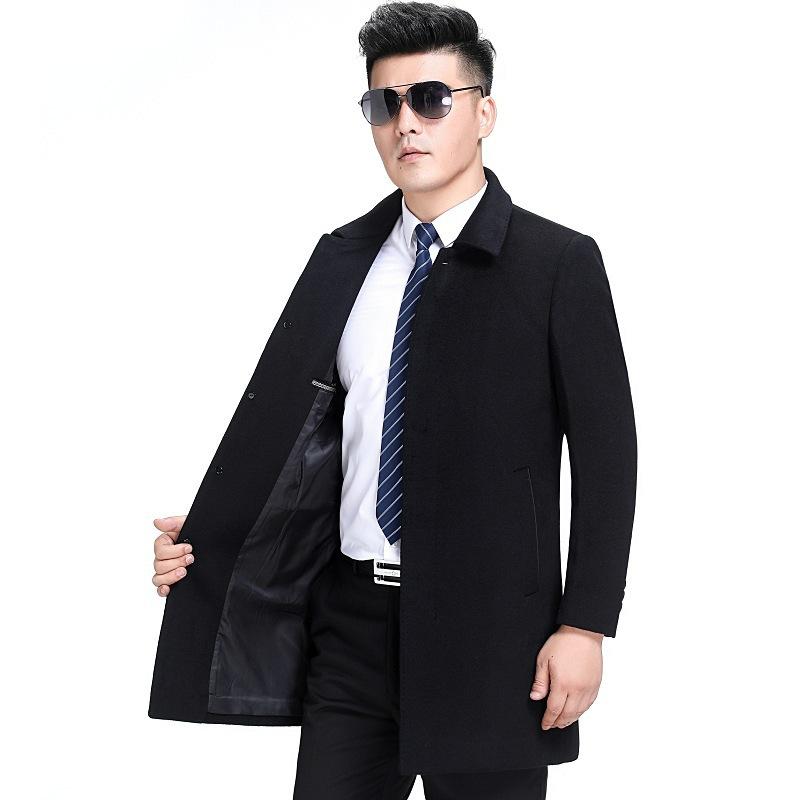 コート メンズ 男性用 カシミヤ ウールブレンド ミドル丈 ハーフ丈 厚手 防寒 保温性 ビジネス カジュアル 通勤 普段使い 冬物 ブラック 大人向け 上質 高級感 アウター 14,414円