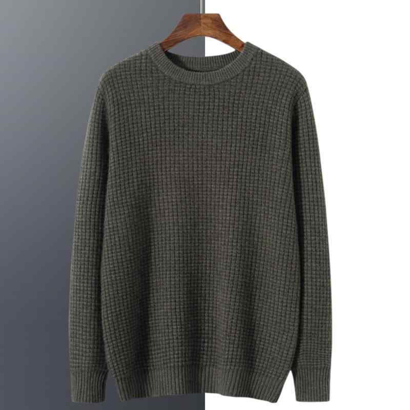 ニット メンズ ソフトカシミヤ カシミヤ混 クルーネック 無地 厚手 ゆったり ルーズフィット 長袖 秋冬 ビジネスカジュアル アーバンカジュアル デイリーユース プルオーバー セーター トップス イージーケア 大きいサイズ｜あじゅり