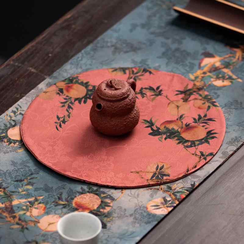 茶席マット 香雲紗 布製 新中式 禅意 レトロ調 アンティーク風 テーブルランナー テーブルクロス 茶卓 断熱 乾泡盤 茶道用品 ファブリック