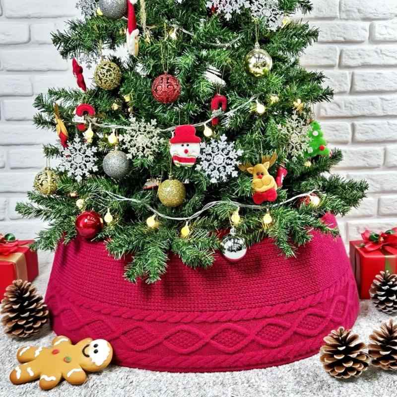 クリスマスツリースカート ニット ポリエステル製 直径72cm レッド ホワイト クリスマス飾り 装飾 足元カバー イベント パーティー オーナメント 雰囲気作り モダン シンプル