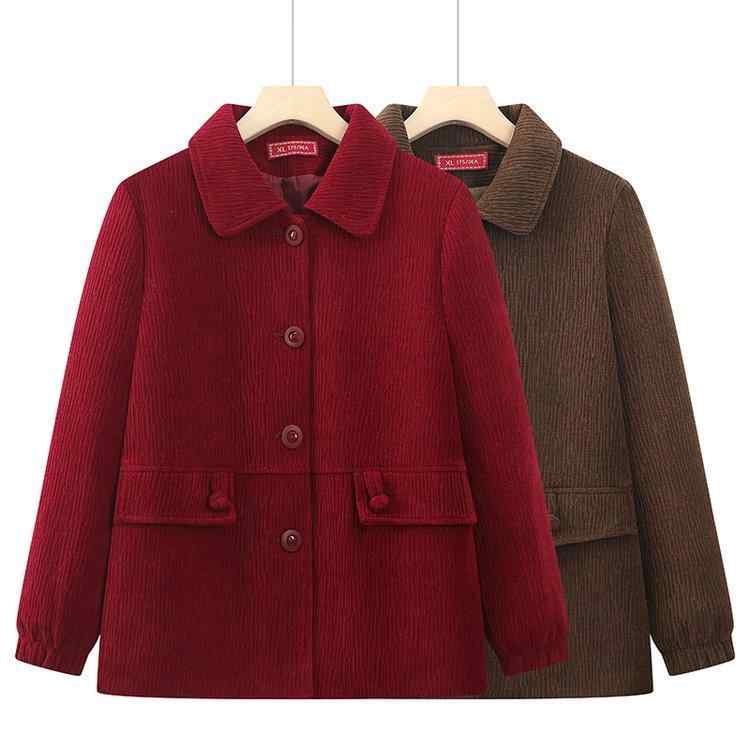 ジャケット ミセス 女性用 中高年向け 薄手 アウター 長袖 春秋 シンプル 上品 無地 コットン ポケット 羽織り ゆったり 普段使い お出かけ 通勤 カジュアル レッド ブラウン