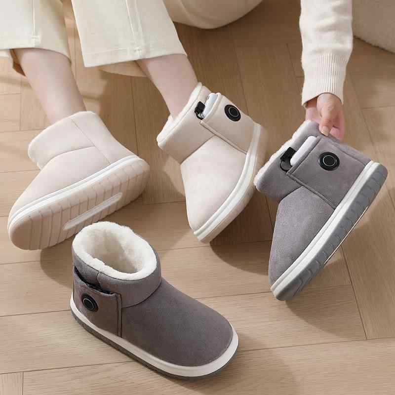 ルームシューズ 男女兼用 充電式 グラフェン 電熱 ヒーター スリッパ 室内履き あったか 足温器 温度調節 防滑 フルカバー 綿素材 秋冬用