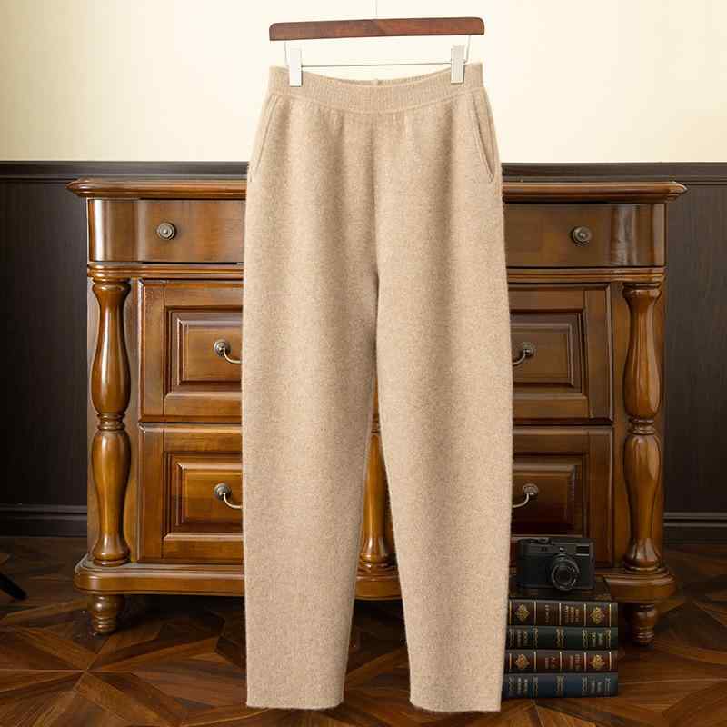 カジュアルパンツ メンズ 男性用 秋冬 カシミヤ100% 厚手 ニット テーパード スリム 長ズボン 保温 あったか ウエストゴム ストレッチ ポケット付き 無地 普段使い 通勤 ビジネス カジュアル 26,448円