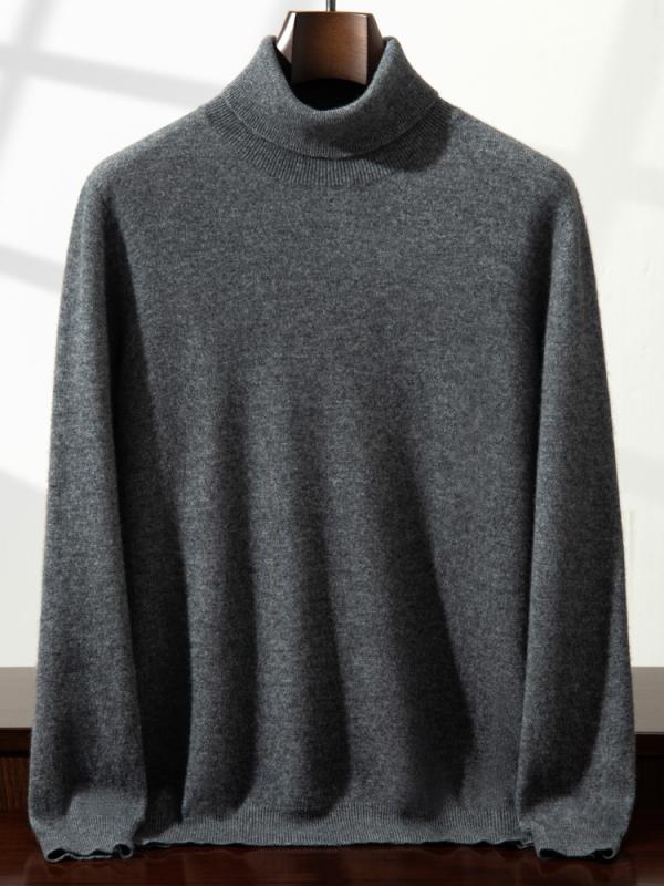 セーター メンズ 男性用 カシミヤ ウール ハイネック モックネック ニット プルオーバー 無地 厚手 ゆったり 大きいサイズ インナー カジュアル ビジネス リラックスフィット トップス 秋冬