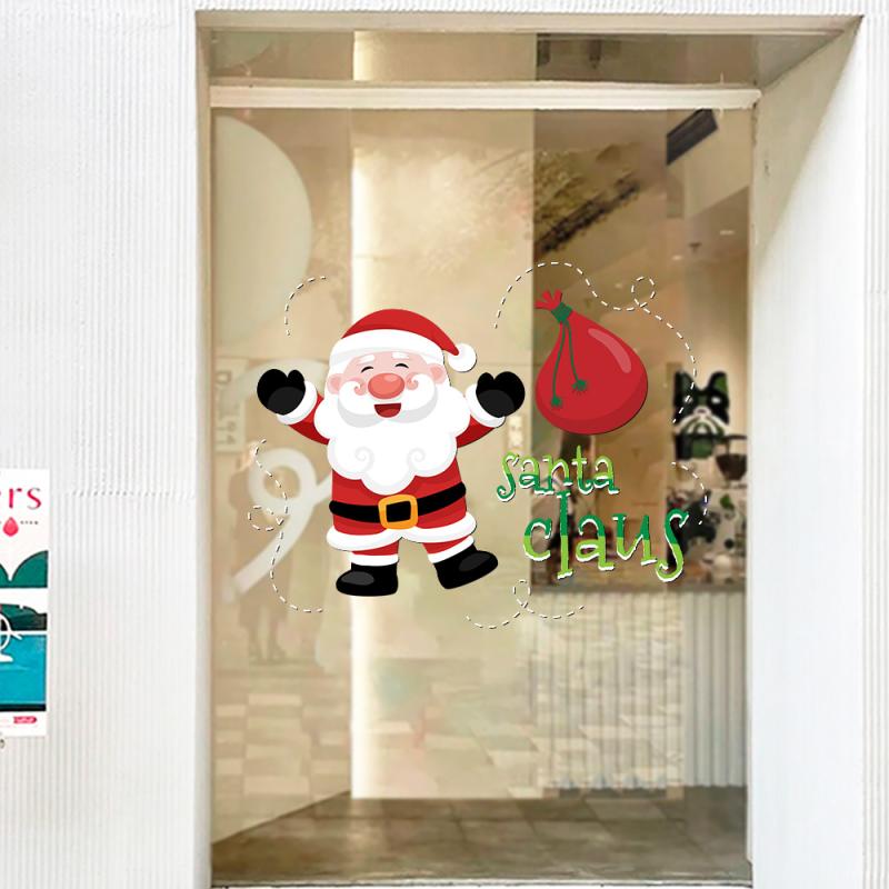 デコレーションシール クリスマス 飾り付け 静電吸着 ガラス窓 ドア ショーウィンドウ PET素材 SNS映え インテリア 剥がせる 繰り返し使える クリスマスツリーデザイン 店舗装飾