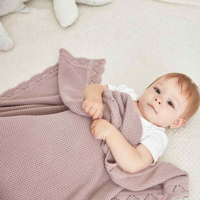 ブランケット ベビー 赤ちゃん 新生児 幼児 綿 コットン ニット 北欧風 インスタ風 おしゃれ かわいい おくるみ ベビーカー用 掛け毛布 ひざ掛け やわらか 肌触り オールシーズン 豊富な色