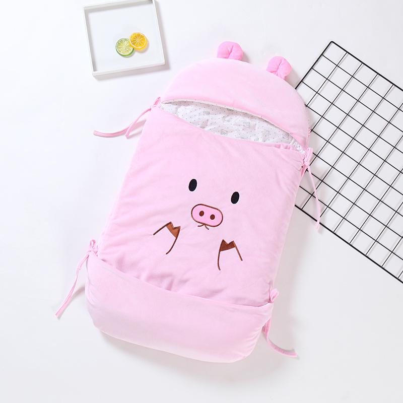 ベビー 睡袋 スリーパー 新生児 赤ちゃん 寝袋 フランネル コットン 中綿入り 厚手 信封式 多機能 防寒 寝冷え防止 保温性 秋冬春 3シーズン