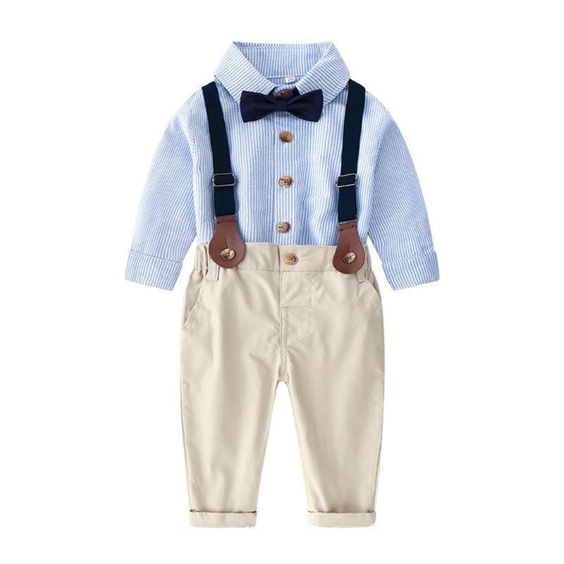 キッズ セットアップ 男の子 秋冬 ストライプ柄 長袖シャツ 綿100% コットン カジュアル ロングパンツ 柔らかい肌触り 韓国ファッション 4,242円