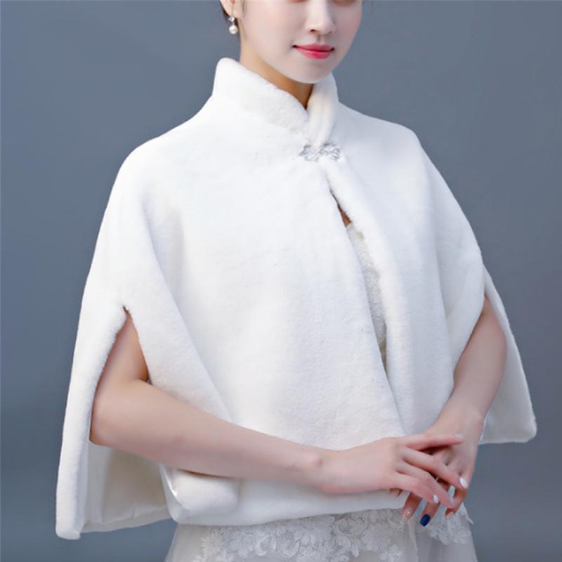 ショール レディース 厚手 フェイクファー ロング丈 ポリエステル ケープ ホワイト エレガント 結婚式 ウェディング パーティー フォーマル お呼ばれ 防寒 保温 アウター 秋冬