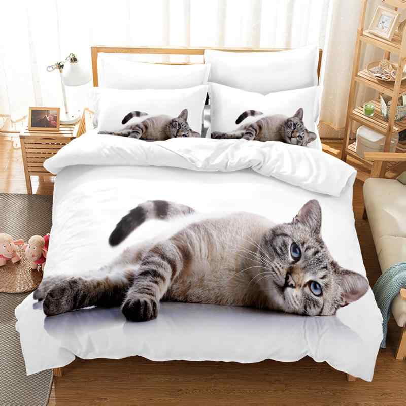 布団カバーセット かわいい 猫 動物柄 3Dデジタルプリント ポリエステル 活性染料 寝具 寝室 子供部屋 模様替え おしゃれ 肌触り オールシーズン セット