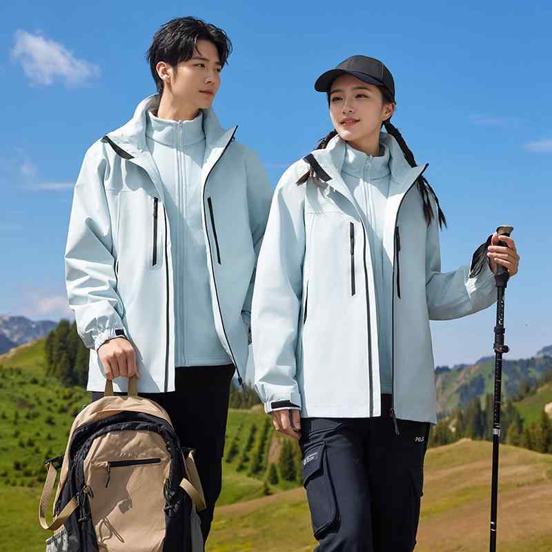 マウンテンパーカー 男女兼用 3way 防寒 防風 防水 登山 ジャケット アウター 釣り スキー ウェア ポリエステル アイボリー ブラック ピンク系 ブルー イエロー S M L XL 2L 3L 4L 5L
