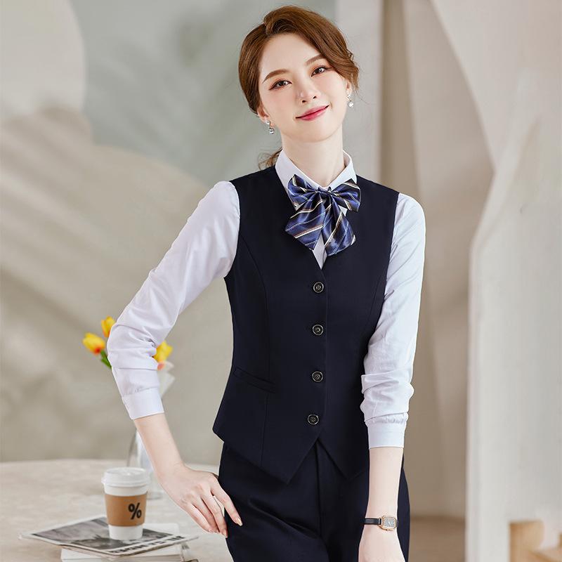 ベスト 女性用 ジレ セットアップ 高級感 ビジネス 通勤 オフィス 面接 フォーマル ホテル受付 制服 仕事着 ポリエステル レーヨン 厚手 春夏
