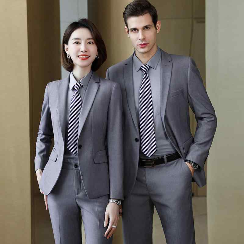 スーツ セットアップ メンズ ビジネス オフィス 通勤 フォーマル 企業 公務員 団体服 教師 制服 作業服 高品質 高級感 グレー スリムフィット ジャケット スラックス