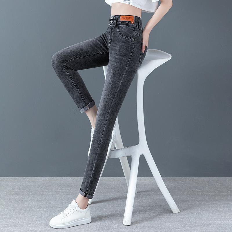 デニムパンツ レディース 高級感 スキニーパンツ ハイウエスト 細見え ストレッチ 伸縮性 綿 中厚手 シワになりにくい オフィス カジュアル きれいめ 通勤 普段使い 着回し 春秋 8,002円