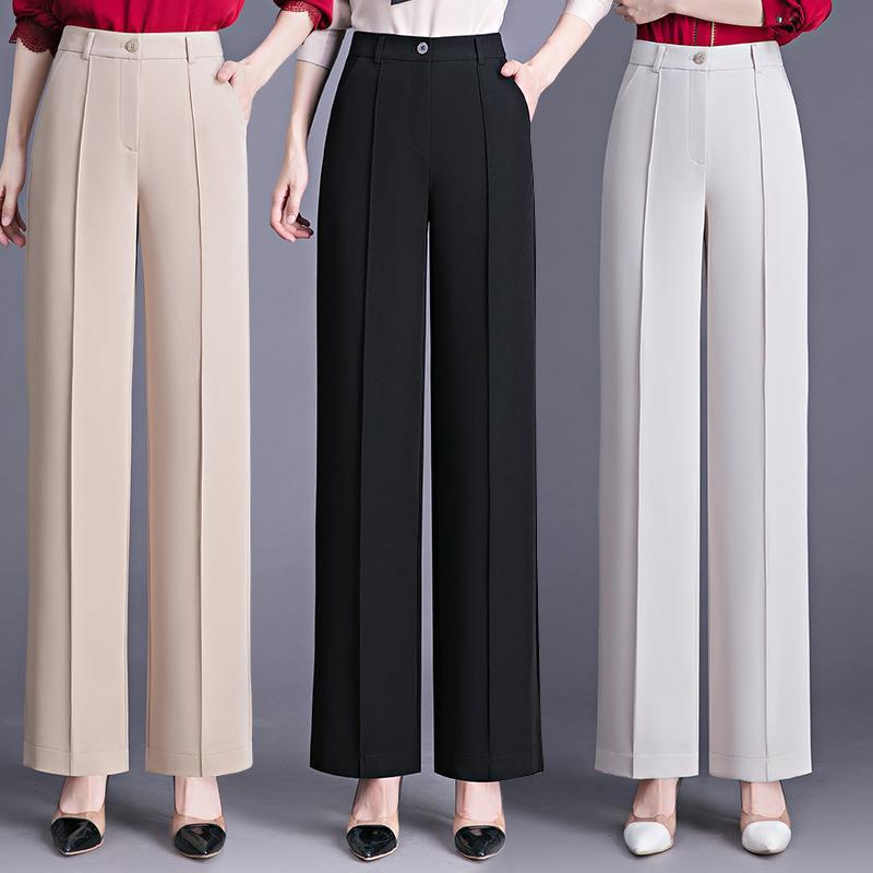 パンツ レディース ボトムス 接触冷感 シルク 高級感 とろみ 落ち感 薄手 ウエストゴム 微弾性 ワイド ストレート スラックス 9分丈 クロップド きれいめ 通勤 オフィス 春夏 ブラック ベージュ ダークグリーン|あじゅり