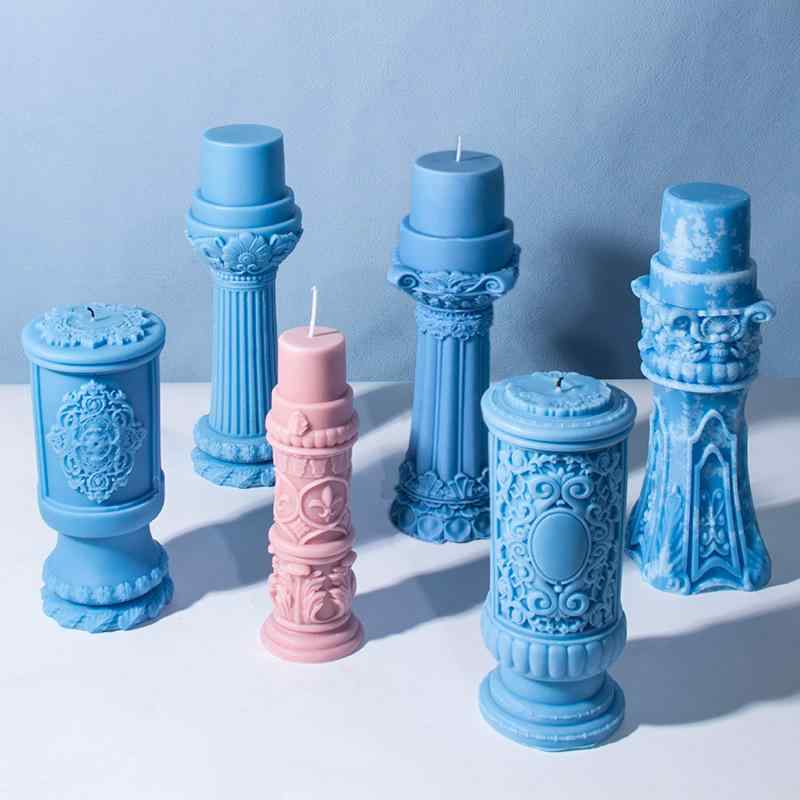 モールド 永遠の都柱 ケイ素樹脂 DIY 御手手お手伝いさん 手作り 蝋燭 アロマストーン 焼セッコウ 型 オブジェ 欧風 レトロ アンティーク調 今めかしい 室内装飾雑貨 入り口・入口 リビング 勉強机 差し上げ物