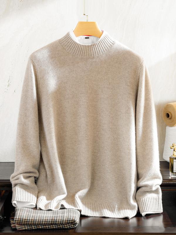 ニット メンズ 男性用 カシミヤ100% 厚手 無地 モックネック プルオーバー 韓国風 カジュアル 冬物 暖かい 保温性 普段使い 通勤 19,915円