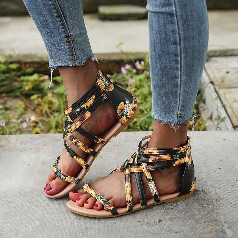 サンダル レディース ローマ クロスストラップ トゥリング フラットサンダル ペタンコサンダル 大きいサイズ おしゃれ カジュアル 人工皮革 PUレザー 普段使い デイリー リゾート ビーチ ブラック 黒画像