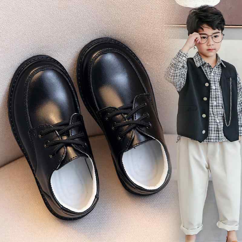 革靴 男の子 子供 ジュニア 小学生 ブラック 黒 レザー フォーマル ブリティッシュスタイル 発表会 入学式 卒業式 ソフトソール 柔らかい底 レースアップ 牛革