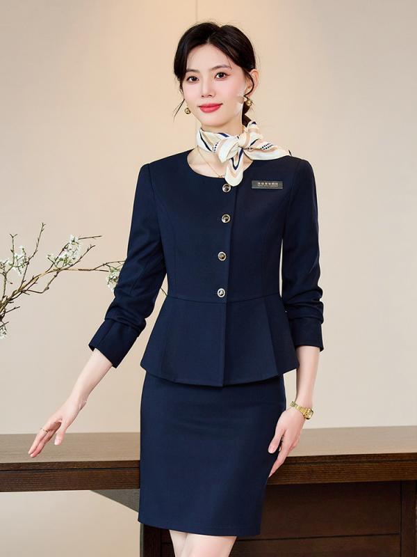 スーツ レディース 秋冬 オフィス ビジネス 通勤 リクルート フォーマル セレモニー 制服 事務服 接客 受付 ジャケット セットアップ ポリエステル ブラック グレー ネイビー