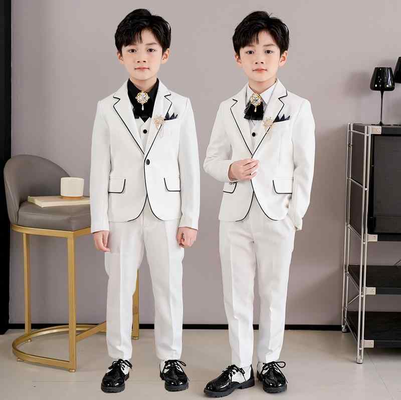 キッズスーツ 男の子 男児 ジュニア 英倫風 ブリティッシュスタイル フォーマル セットアップ 夏 礼服 司会者 発表会 舞台 ステージ 結婚式 入学式 卒業式 ポリエステル
