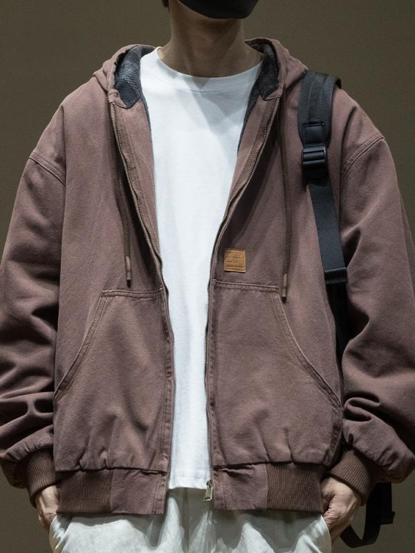 上衣 メンズ 成人男性用 アメリカンレトロ アメカジ ボンネット付き添い人 前食い違い ゆったり ルーズフィット ビッグ影ぼうし 惜しみ無い大いさ 御膳上等感 流行り 心地よい 秋冬 アウター メンズファッション-コート・ジャケット