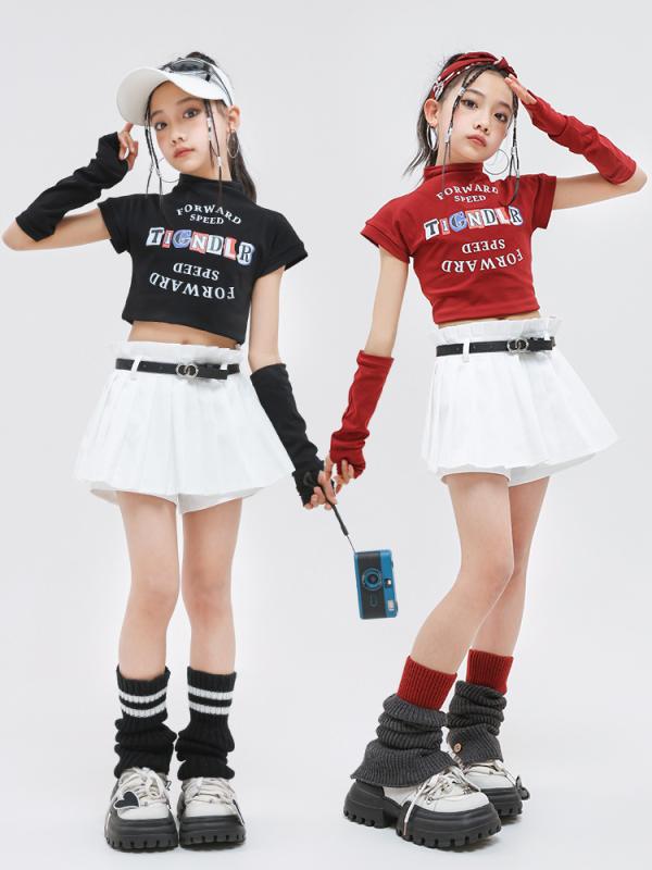 ダンス衣装 女の子 キッズ ジュニア ジャズ ヒップホップ ストリート セットアップ 上下セット 発表会 練習着 レッスン着 ステージ パフォーマンス 綿100% 柔らか肌触り 接触冷感 K-POP 韓国ファッション クール おしゃれ トレンド