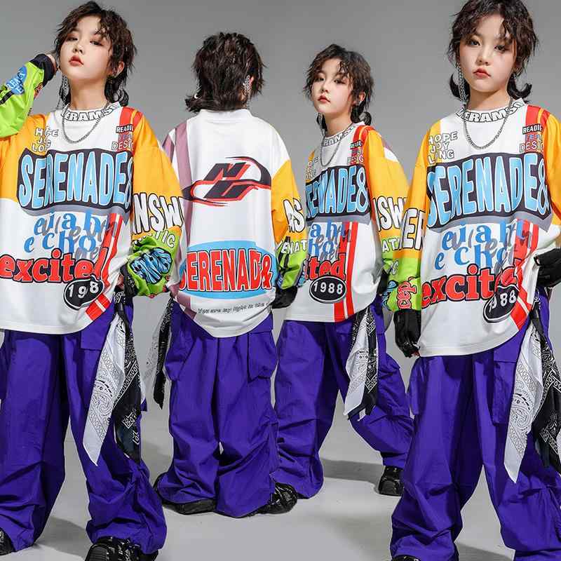 キッズ 男の子 女の子 ダンス衣装 ヒップホップ ストリート アメカジ 上下セット 発表会 ステージ イベント パフォーマンス 春夏 伸縮性 ストレッチ素材