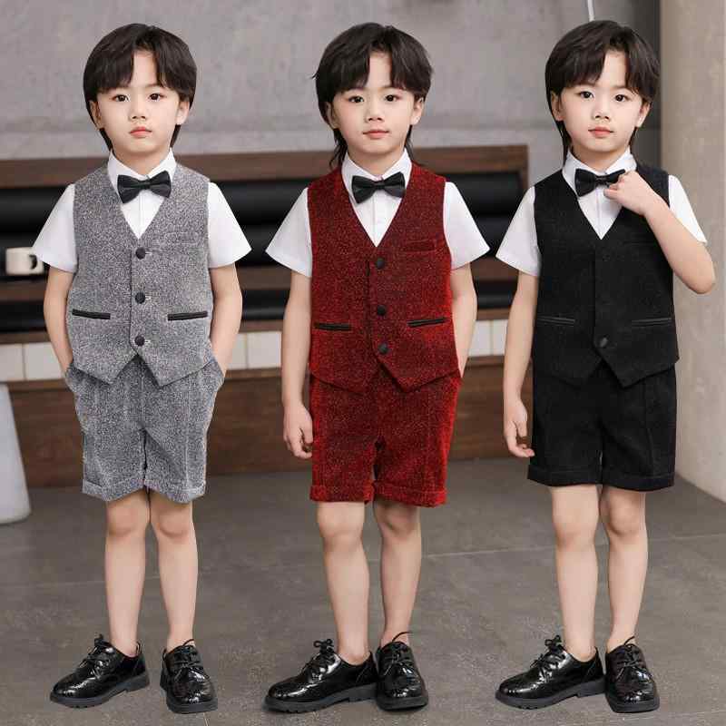 キッズ 男の子 スーツ フォーマル 秋 英国風 ジェントルマン シングルボタン ピアノ発表会 演奏会 舞台衣装 入学式 卒業式 結婚式 七五三 上質 ポリエステル混紡 セットアップ
