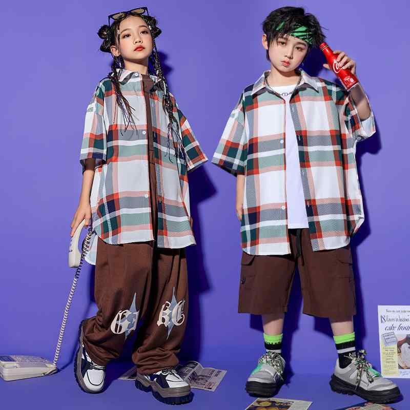 ダンス衣装 女の子 ガールズ ジュニア ジャズダンス ヒップホップ ストリートダンス クール かっこいい おしゃれ トレンド セットアップ 上下セット 発表会 ステージ イベント 練習着 レッスン着 綿 コットン カジュアル