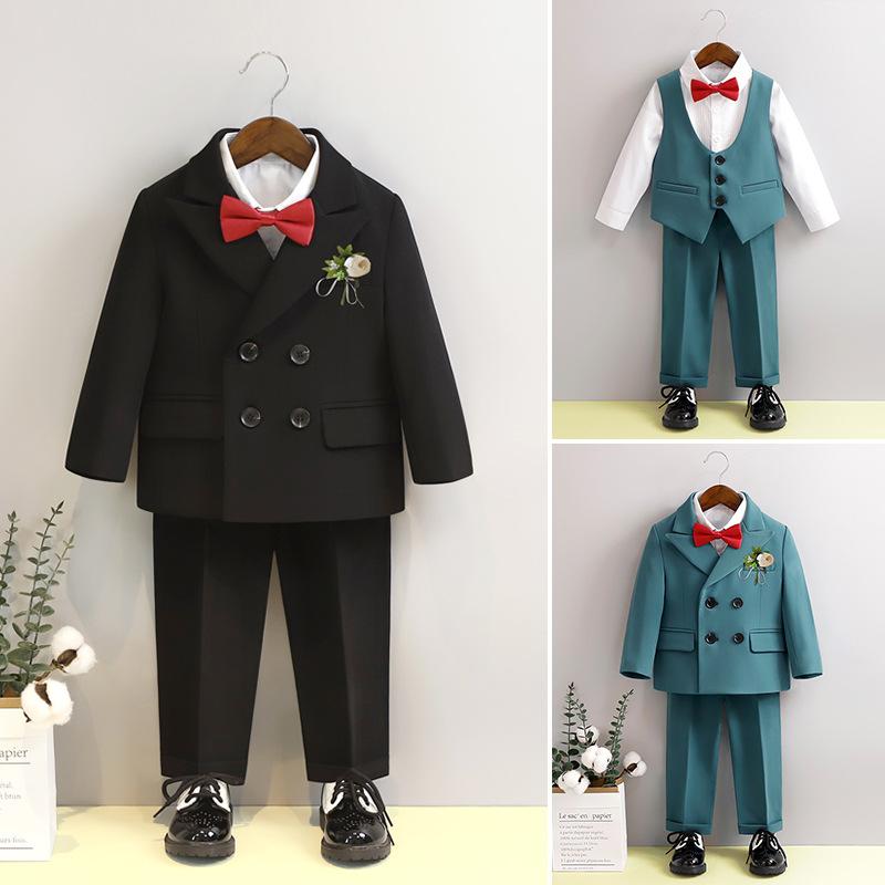 スーツ 男の子 ベビー キッズ フォーマル セットアップ 英国風 ブリッシュ 結婚式 発表会 誕生日 パーティー 七五三 入園式 卒園式 春秋冬 長袖 テーラードジャケット ダブルボタン