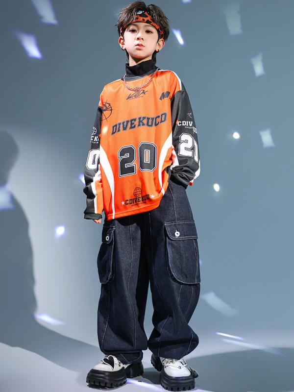 ダンスウェア キッズ 男の子 女の子 ストリートダンス ヒップホップ ジャズダンス ドラム 発表会 スウェット 上下セット 韓国風 おしゃれ 練習着 ステージ衣装 コットン プリント