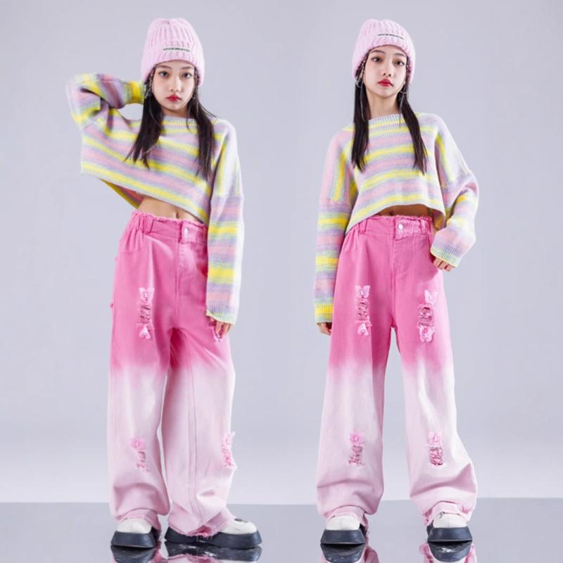 ダンスウェア セットアップ キッズ 女の子 ジャズダンス 発表会 ステージ衣装 ファッションショー トレンド 韓国風 おしゃれ ポリエステル 春秋